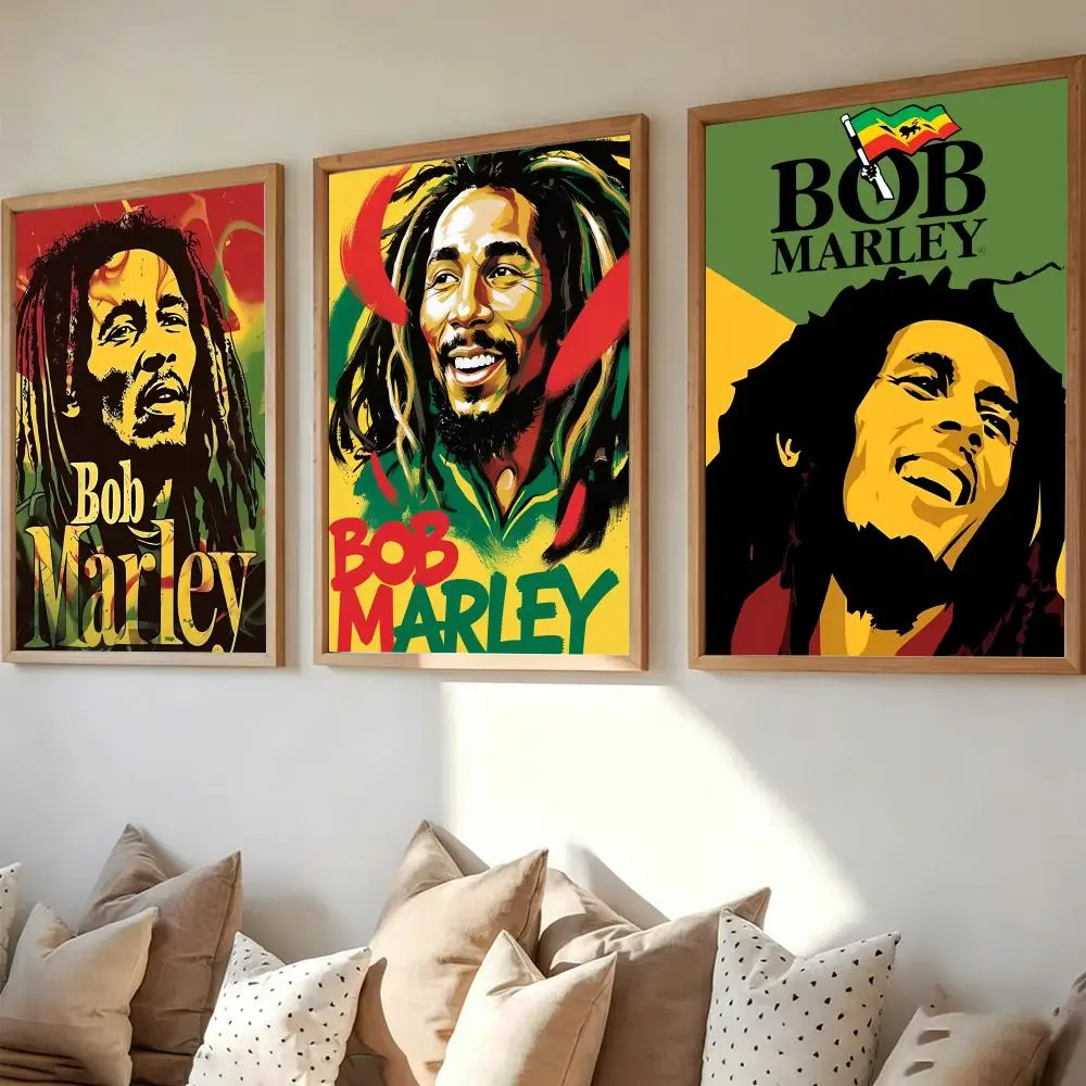 Rock Singer B-Bob Marley Poster Wall Art Print Stickers Suitable for Office Bar Parlor Living Room Home Decor Gift