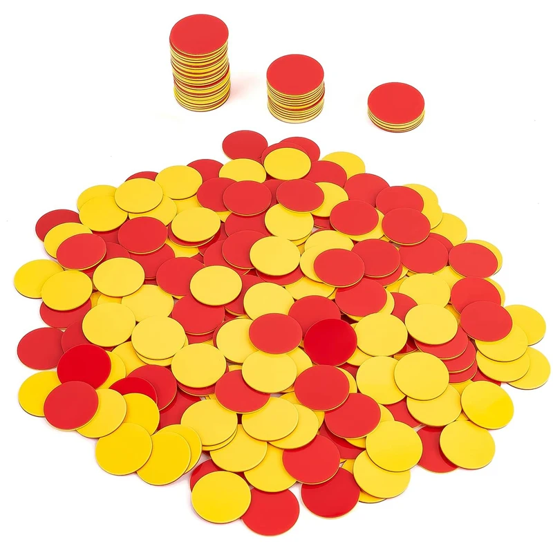 50PCS Two Color Counting Chips Size 25MM Math Games For Kids Montessori Educational Toys Juegos De Mesas Para Toda La Familia