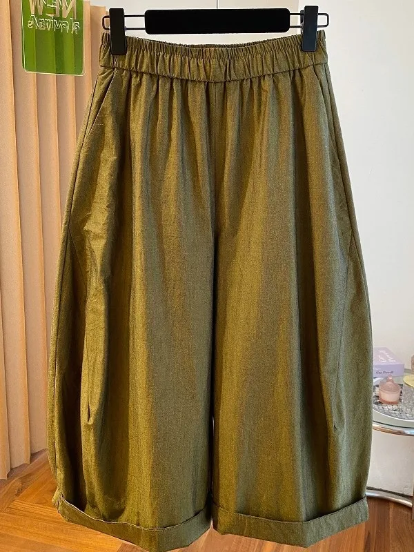 

High Waist Loose Fit Summer Fashionable Wide Leg Pants Skin-friendly Breathable Casual Versatile plus Size Women's Trousers