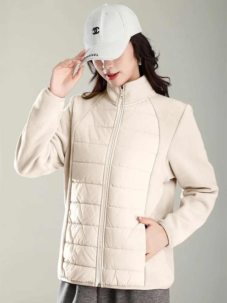 الخريف الشتاء قطنية عالية الجودة للنساء 2025 جديد المخملية الدافئة الوقوف طوق قصيرة خفيفة الوزن القطن وسادة مبطنة معطف غير رسمي #4