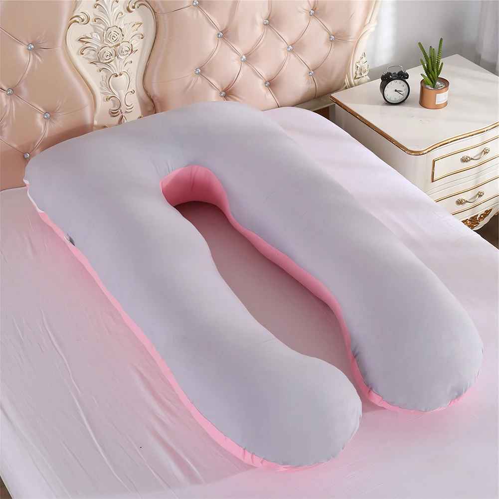 

Full Body Support U-Shaped Pillow Cotton Pillowcase Comfy Breathable Pillow Case For Living Room