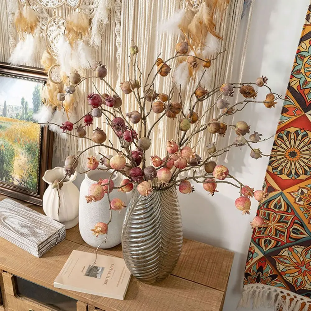 

11 Fruit Artificial Pomegranate Branches Plastic Realistic Foam Fruits Branches Elegant Handmade Simulation Pomegranate Fruit