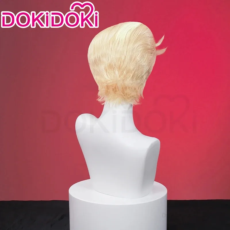 Bear's Den IN STOCK Front Lace Wig Anime Cosplay DokiDoki Men Short Blond Hair 28cm Lucifer Morningstar Cospla New 2025