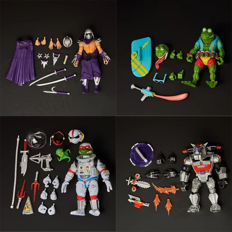 Super 7 Turtles Ultimates Wave 8 Anime Genghis Kikker Robot Rocksteady Raphael Shredder Action Figure Collection Model Gift