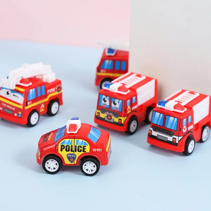 3 Pcs Children Simulation Fire Truck Toys Creative Mini Pull Back Car Fire Truck Desktop Ornaments Model Kids Boys Birthday Gift