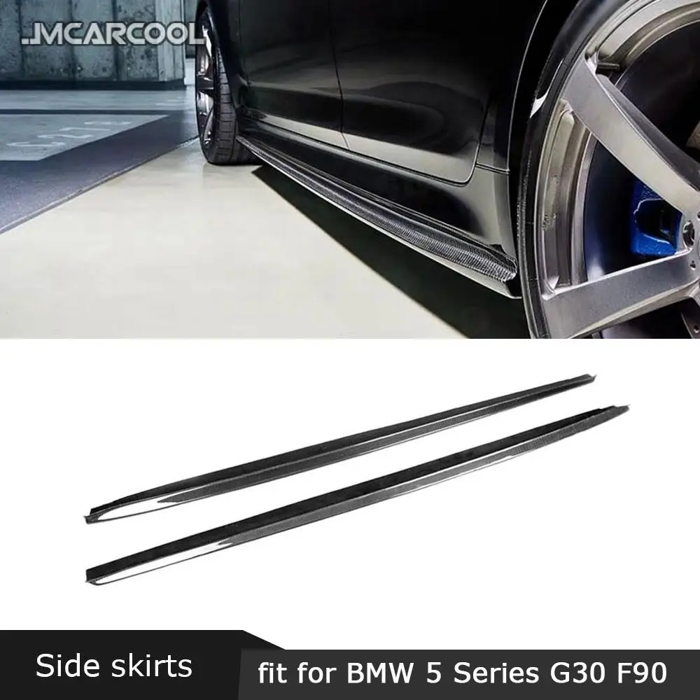 

For BMW 5 Series F90 M5 G30 M Sport 2018 2019 Side Skirts Aprons Carbon Fiber Door Bottom Strips Car Styling