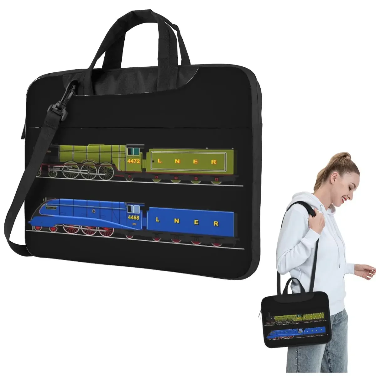 

Flying Scotsman And The Mallard Crossbody Laptop Bag Case Computer Bag Resistant Protective Notebook Pouch for Lenovo