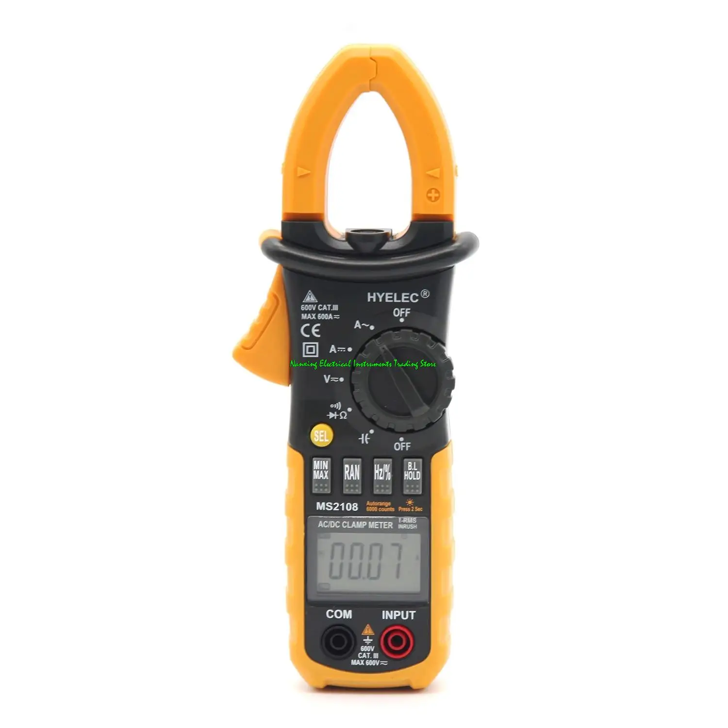 

PM2108/PM2108A 6600 counts AC DC Mini Digital Clamp True RMS IN RUSH Current Resistance Capacitance Frequency Clamp Meter