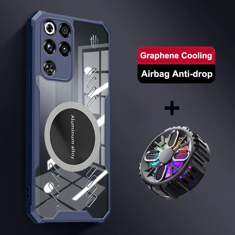 

Full Lens Protection Cooling Heat Dissipation Case For Red Magic 10 Air 11 9S 8 9 Pro Plus Magnetic Soft Back Cover Phone Cases