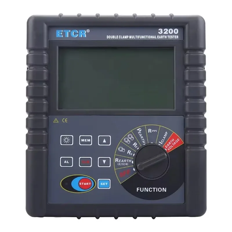 ETCR3200 2000 مجموعات تخزين البيانات جهاز اختبار الأرض الرقمي المزدوج المشبك الحقيقي مع بطارية ليثيوم
