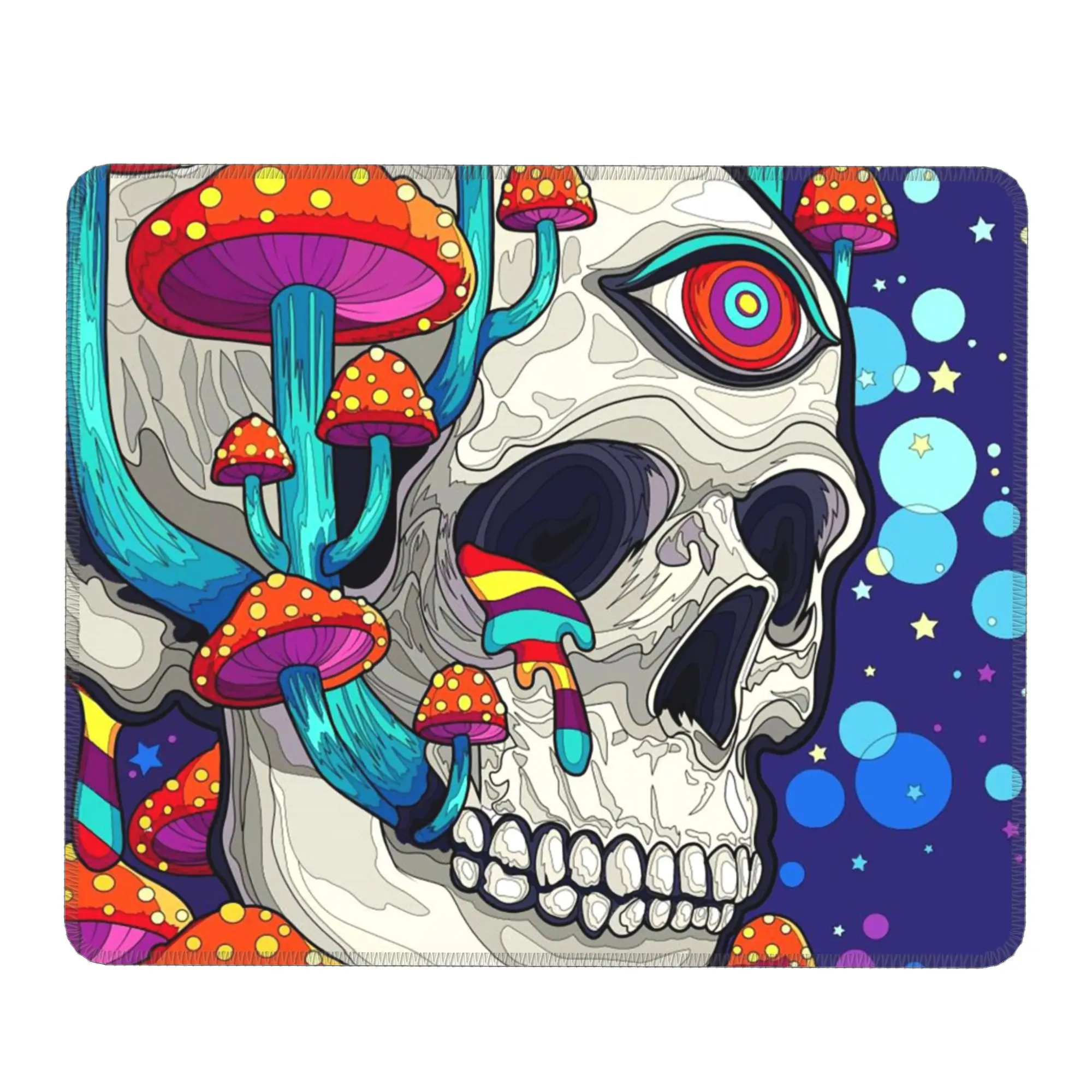 Strange Mushrooms And Skull Magic Mouse Pad Computer Keyboard Mouse Mat Gaming PC Laptop Desk Mat Office Table Mats