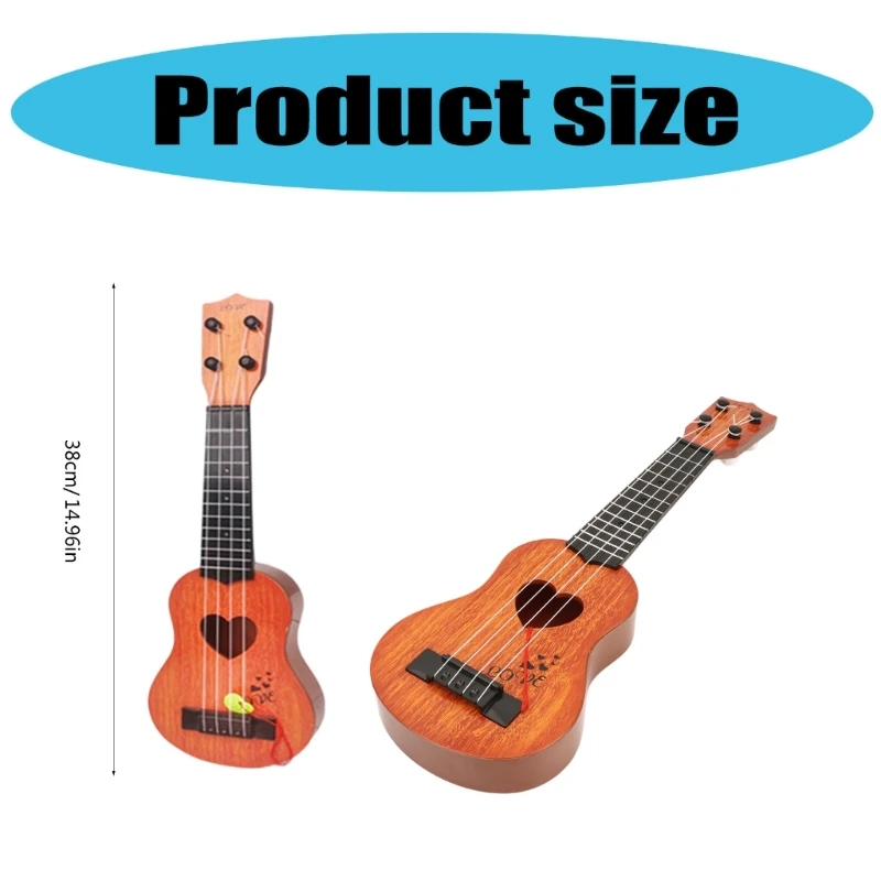 Mehrzweck-Ukulele-Gitarre, 38 Spielzeug für Kinder, robuste Kunststoffmaterialien, Kindermusikinstrument mit Nylonsaiten