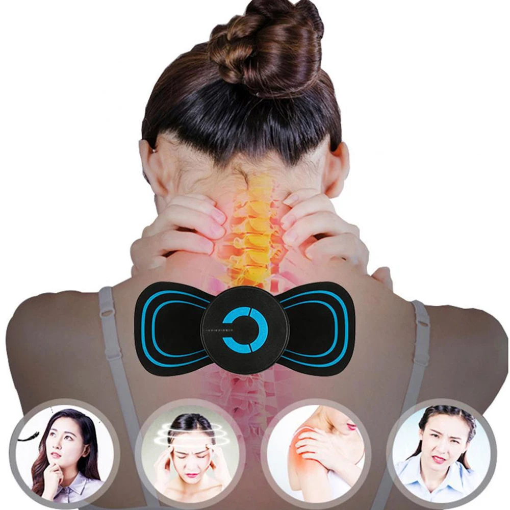 Mini Neck Massager Cervical Vertebra Mas-sager,Portable Shoulder Back Massage Mat,6 Modes Adjustable Massager for Whole Body Arm