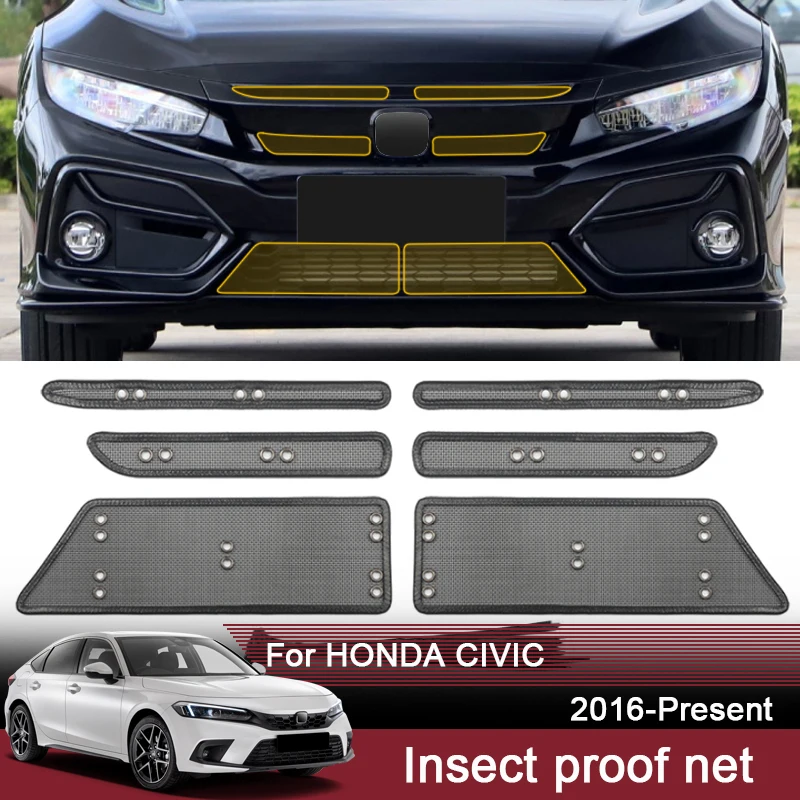 

Автомобильная сетка от насекомых для HONDA CIVIC 2016-2025, крышка резервуара для воды, гоночная сетка, защитная сетка, конденсатор, внутренний автоаксессуар