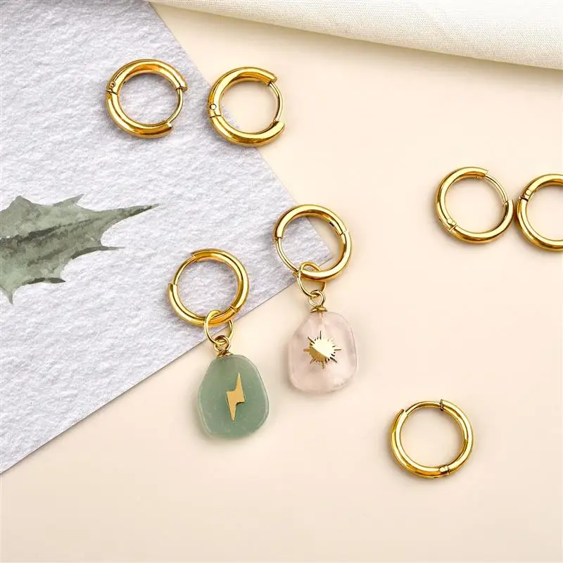 10 buah anting-anting hoop kecil baja tahan karat anting-anting tindik tulang rawan telinga 8-20mm pria wanita baja tahan karat lingkaran bulat Pendientes