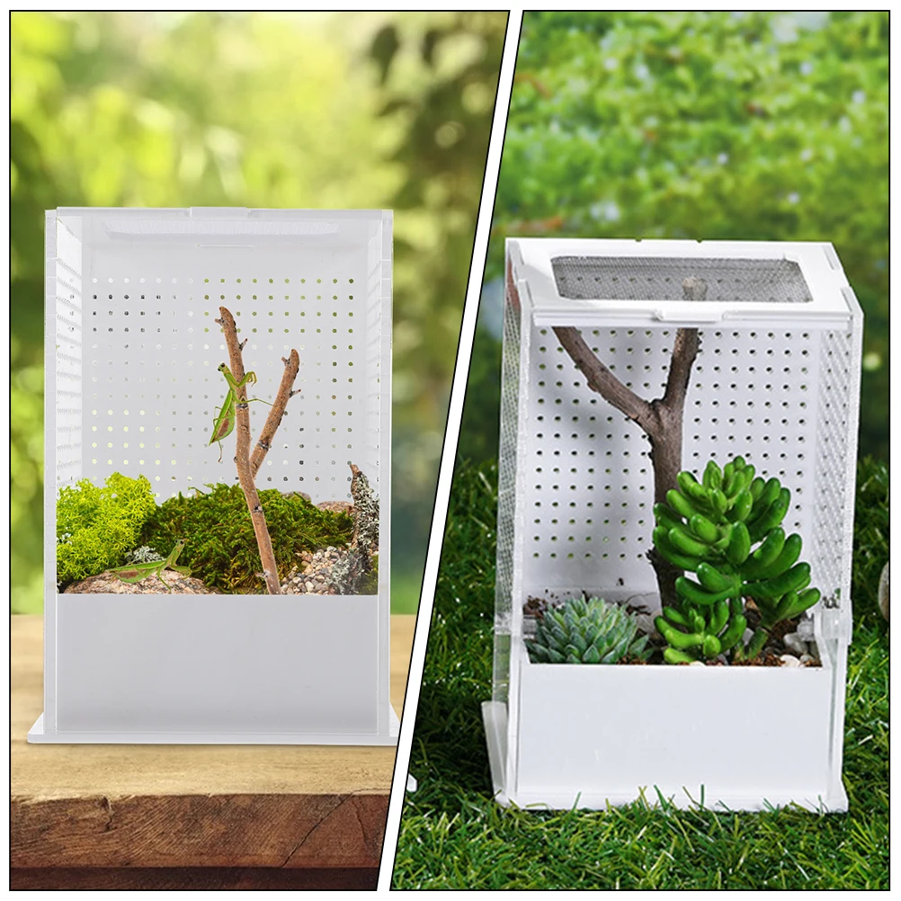 

Acrylic Reptile Breeding Box Transparent Ventilated Durable Tank for Geckos Spiders Mantis Enclosure Easy Cleaning High