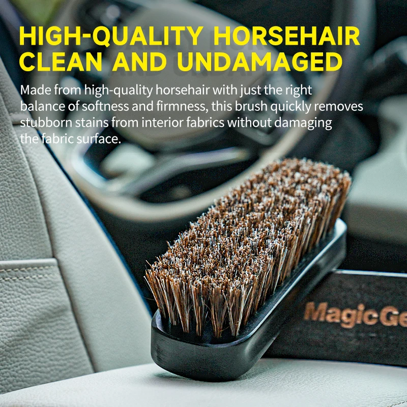MAGIC GEM Car Detailing Brush Set, Soft Boar Bristle for Vents, Cup Holders, Dust & Keyboard Cleaner