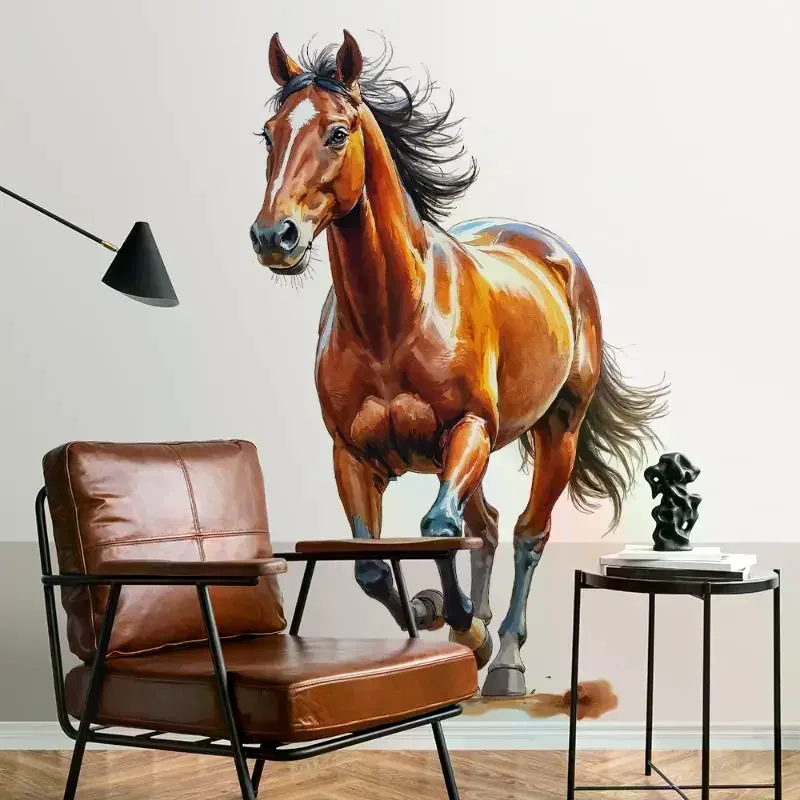 Horse Racing Running Horse Wall Sticker Waterproof Removable Vinyl Sticker Bedroom And Entryway Decor