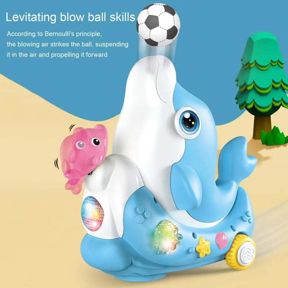 Dolphin Crawling Toy para bebê, Brinquedo educativo golfinho ambulante com luz musical para crianças infantis, carro do mar para meninos