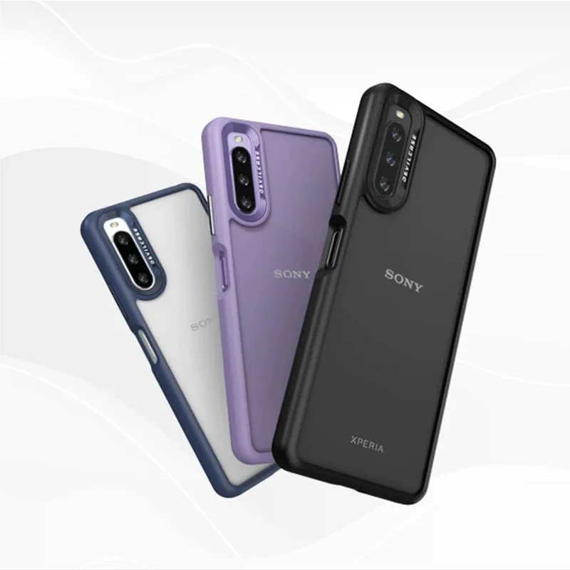 Capa transparente DEVILCASE para Sony Xperia 10 IV com proteção traseira tipo airbag