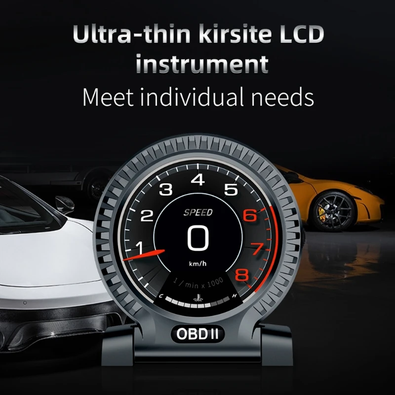 

OBD GPS for Smart Gauge Car HUD for Head Up Display for w/ Adjustable Bracket Head-up Display Intelligent LCD Instrument