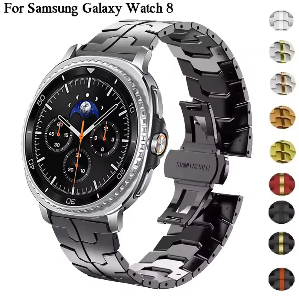 Correa de acero inoxidable para Samsung Galaxy Watch 8, 40mm, 44mm, correa de Metal para Galaxy Watch 8, accesorios clásicos de 46mm