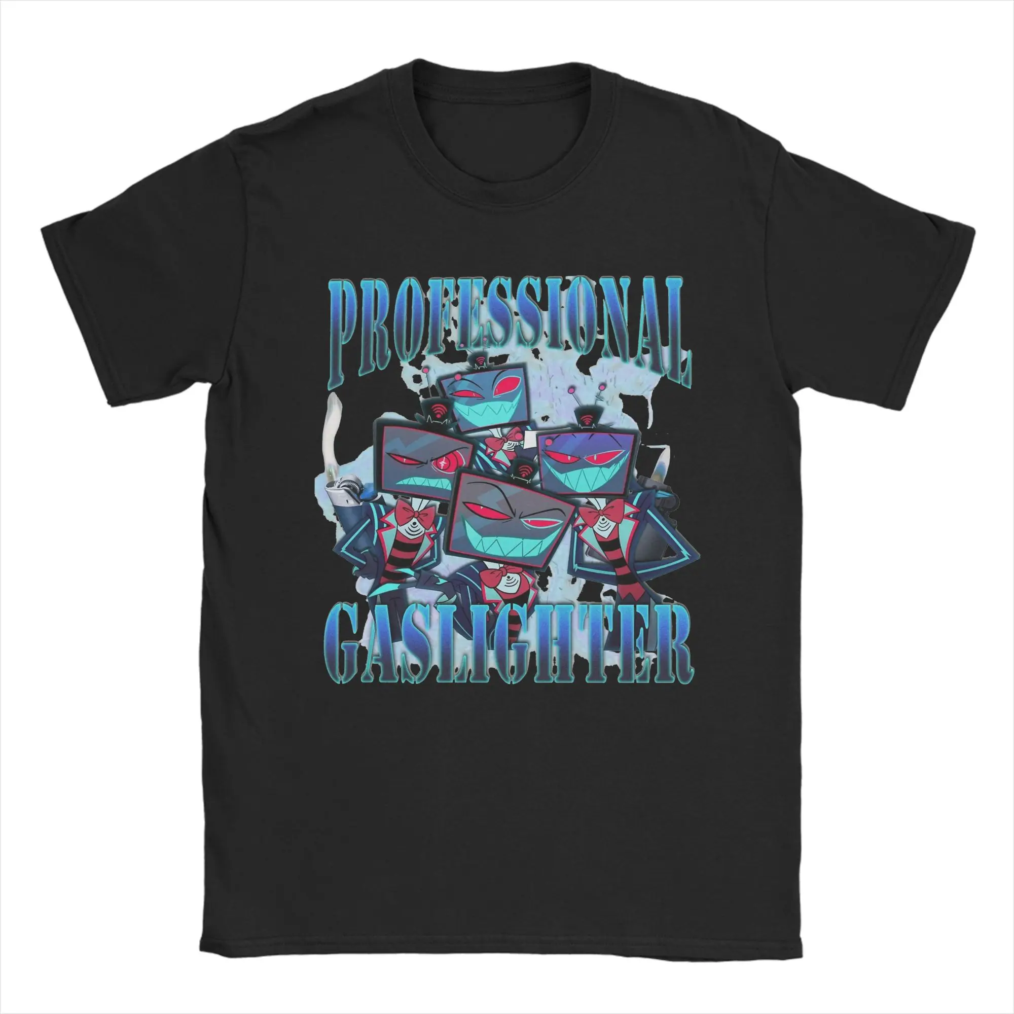 Men's Vox Professional Gaslighter Hazbined Hoteled T Shirt Cotton Tops Funny Round Neck Tee Shirt Plus Size T-Shirt