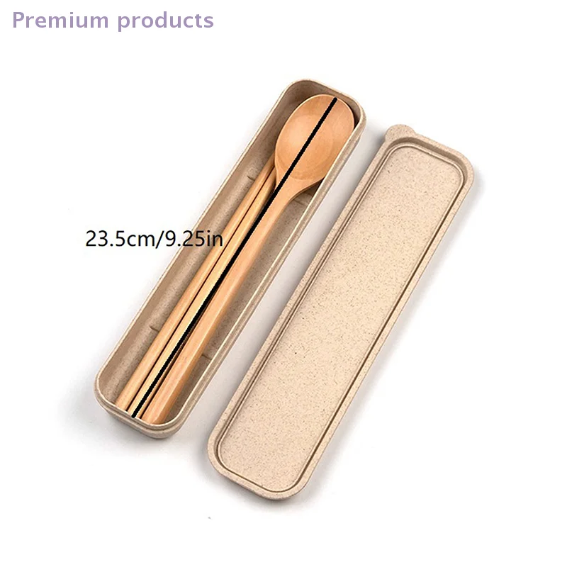 صندوق ملعقة خشبي طبيعي مصنوع يدويًا شوكة خشبية عيدان طقم عشاء اكسسوارات المطبخ ملعقة من الفولاذ المقاوم للصدأ شوكة عود #6