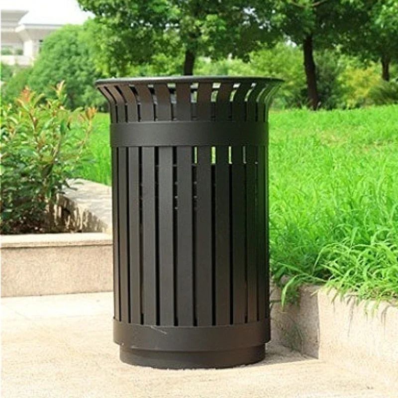 Outdoor Trash Can Morden Stainless Steel Peel Waste Bins Large Capacity Luxury Design Trash Cans Business Merchandises