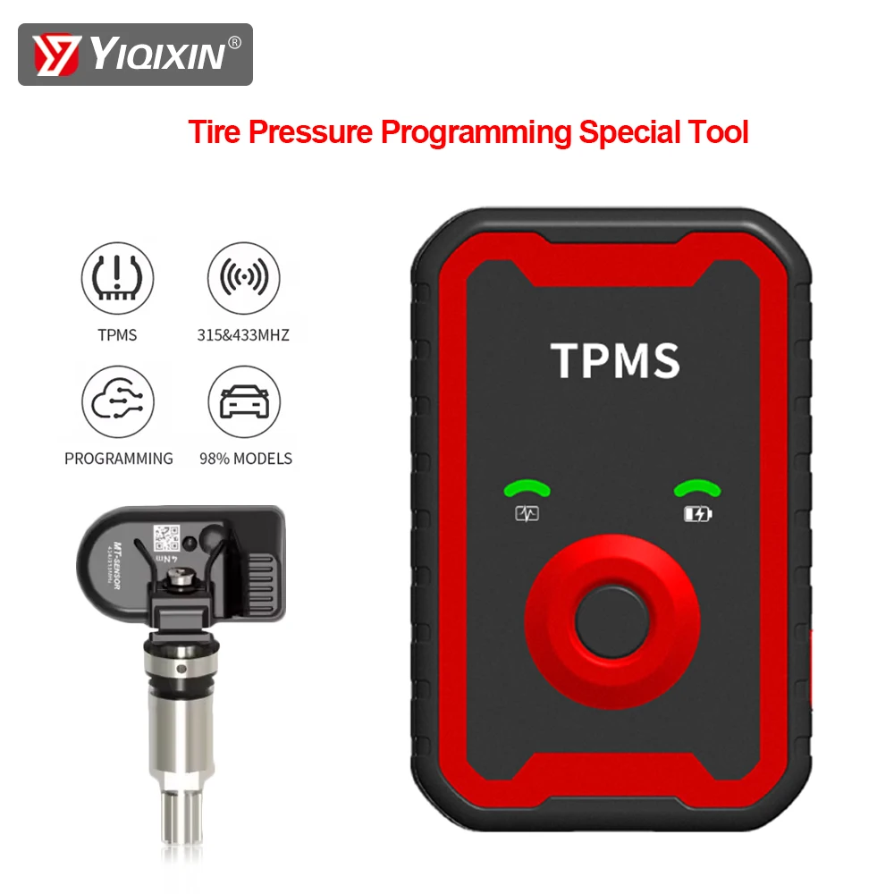 2 in 1 433MHz+315MHz Universal Programable TPMS Sensors Display Support Cell Phone Tire Pressure Monitor System Programming Tool