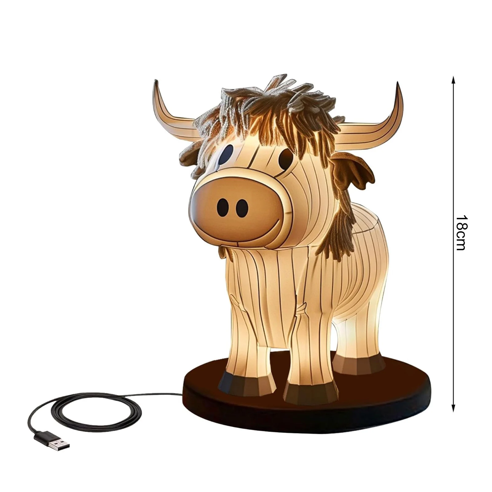 Imagem -06 - Candeeiro de Mesa Vaca Vintage para Sala de Estar Luz Noturna Exclusiva Operada por Usb Decoração de Mesa do Quarto Presente de Aniversário