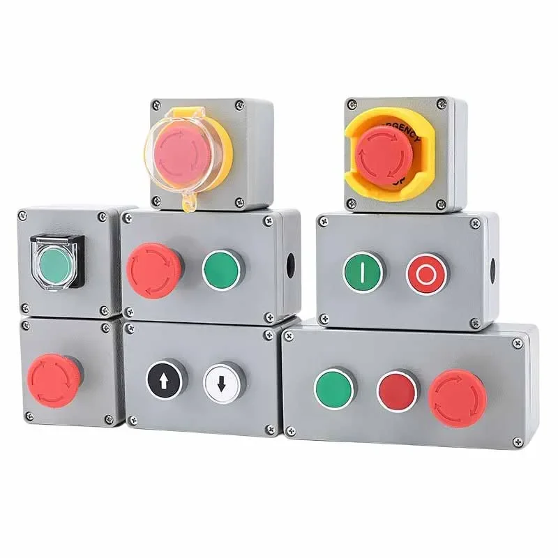 

Customizable Push Button With Metal Cast Aluminum Control Box Waterproof Start Stop Switch Thickened Housing