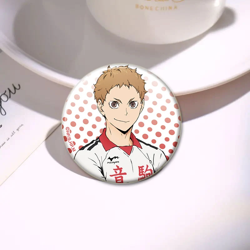 Anime Haikyuu!! Badges on Backpack Accessories Kenma Kozume Round Handmade Pins Cartoon Brooches for Clothes Bag Decor Gifts