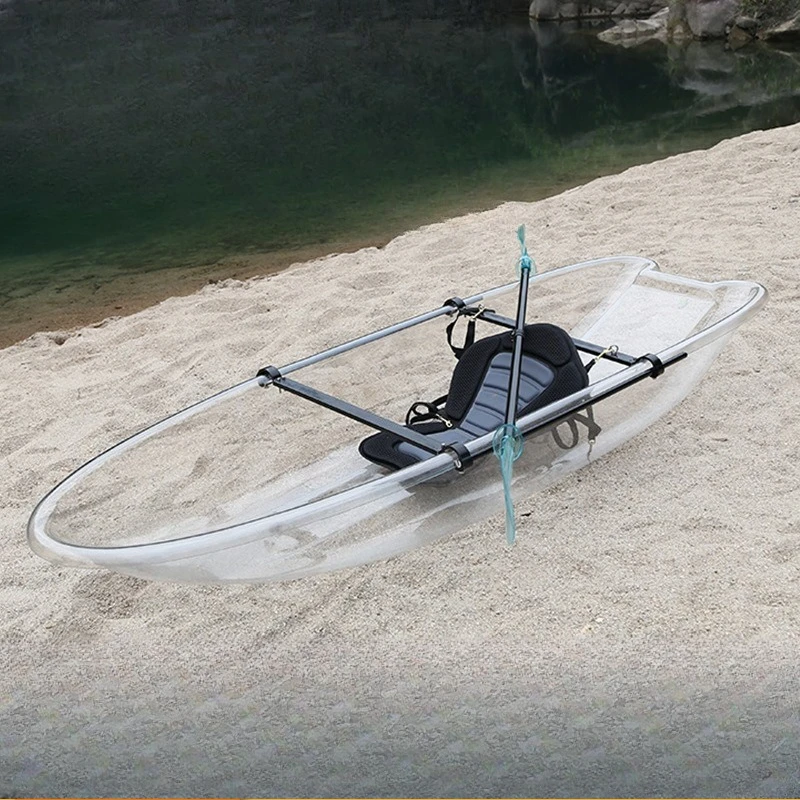 

Transparent Boat PC Single Kayak Pool Crystal Boat Water Park Play Hand Rowing