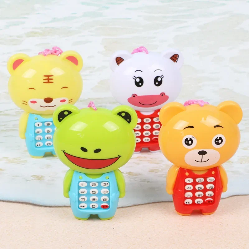 Cartoon Music Phone com luz LED para crianças, brinquedo de aprendizagem precoce, telefone móvel, presente educativo para bebês e crianças