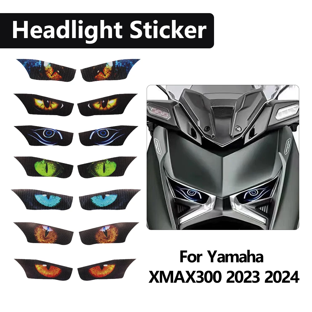 

For Yamaha XMAX300 XMAX 300 2023 2024 Motorcycle Sticker 3D Headlight Decorative Sticker Waterproof Exterior Accessories