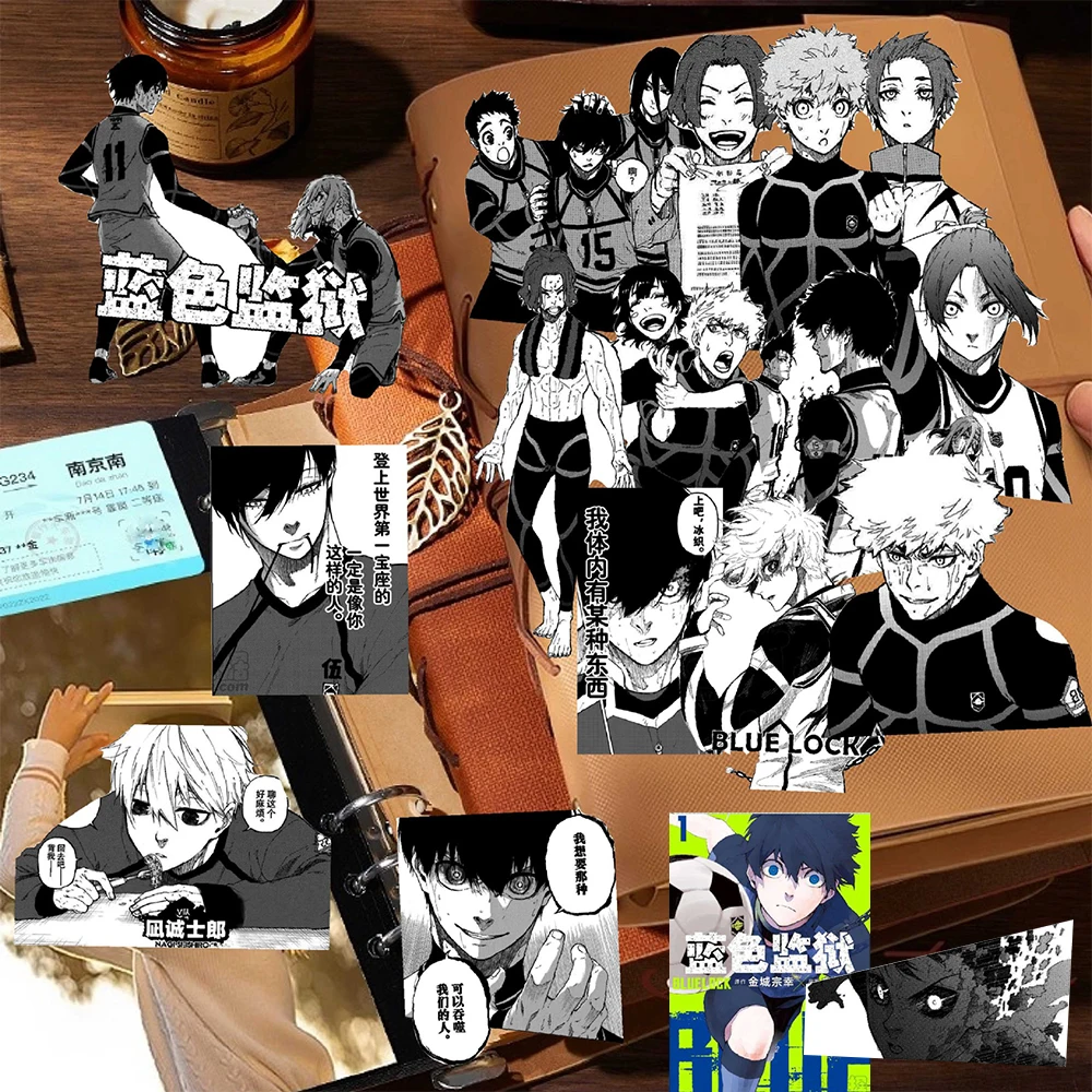 10/30/70 個ブルーロック黒、白サッカーアニメステッカークール落書きデカール装飾スーツケース電話日記漫画ステッカー