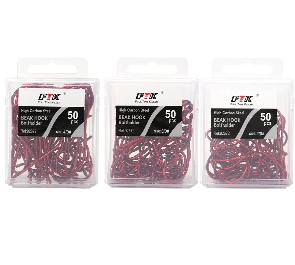 FTK Rote Angelhaken 1/0-10 # Meer Stacheldraht Angeln Lockt Schaft Schnabel Live BaitHolder Karpfen Angeln Jig Wurm Haken Zubehör Tackle – Detail 9