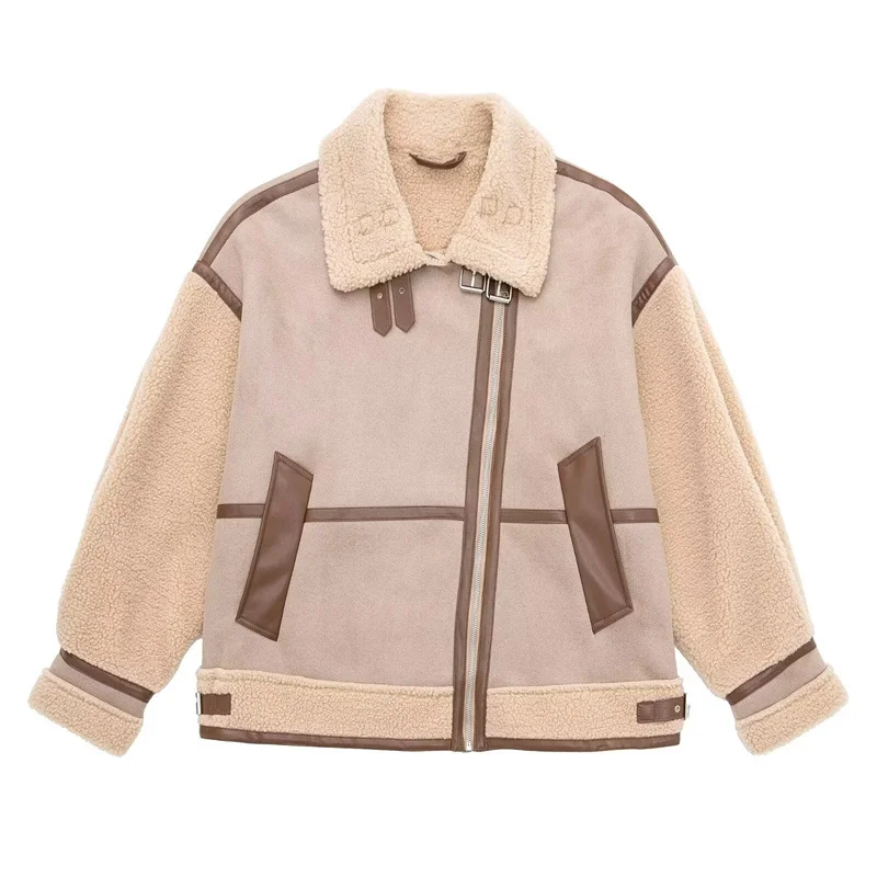 

2025 Autumn/Winter new women's clothing, patchwork jacket with a large lapel design.