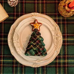 2/6/12/24pcs Christmas style 40x40cm Tablecloth Napkins, Durable Polyester Thickened Pads Reusable Kitchen, Dining Napkins Cloth