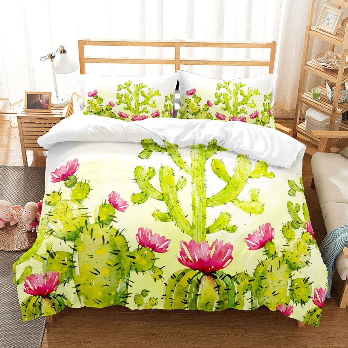 

Cactus Duvet Cover Set Desert Plants Pattern Comforter Cover Double Single Size For Kids Teens Adults Bedding Set Quilt Cover