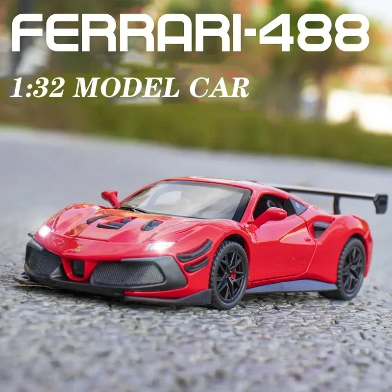 

1:32 Ferrari 488 Sports Car Model Metal Diecast Alloy Toys Cars Models For Boys Children Kids Vehicles Hobby&Collectibles