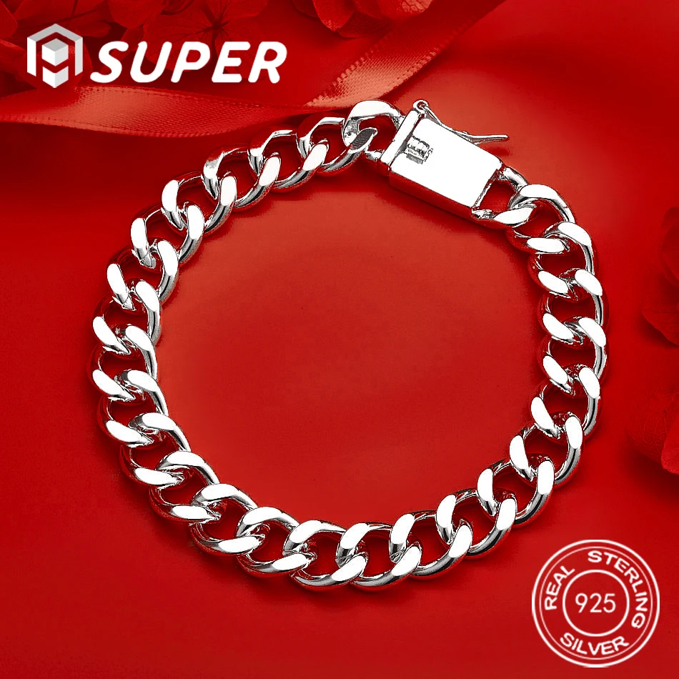 

ALISuper 925 Sterling Silver 8 Inch Delicate Geometric Bracelet Women's Gift Fashion Wedding Jewelry Engagement Jewelry