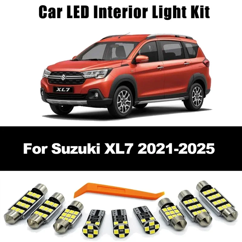 7Pcs Canbus For Suzuki XL7 2021 2022 2023 2024 2025 2026 Car Bulbs LED Interior Map Dome Reading Trunk Light Accessories