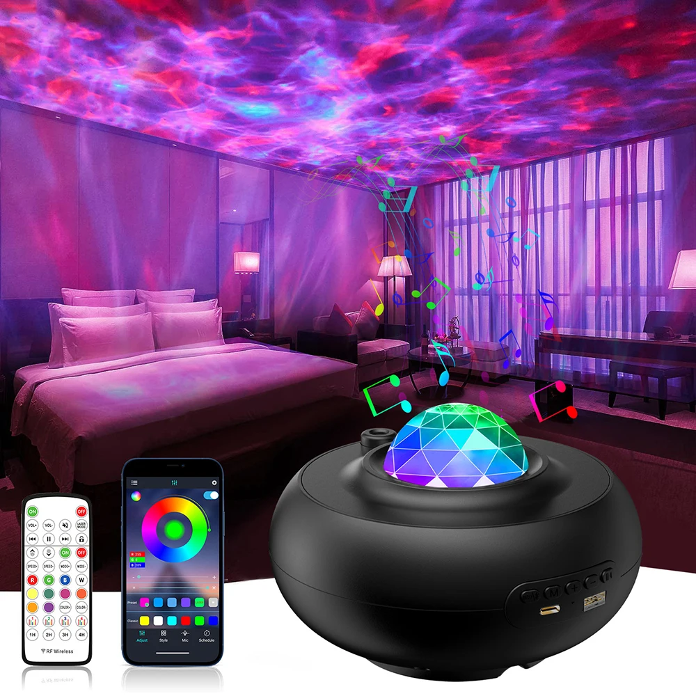 

Galaxy Starry Sky Bluetooth Projector LED Night Light For Home Bedroom Children Gift 5V USB Laser Projector Atmospher Desk Lamps