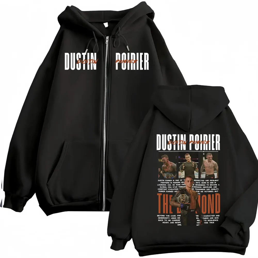 Sudaderas con capucha con cremallera DUSTIN POIRIER THE DIAMOND para hombre y mujer, sudaderas con estética de violencia, abrigos informales con cremallera