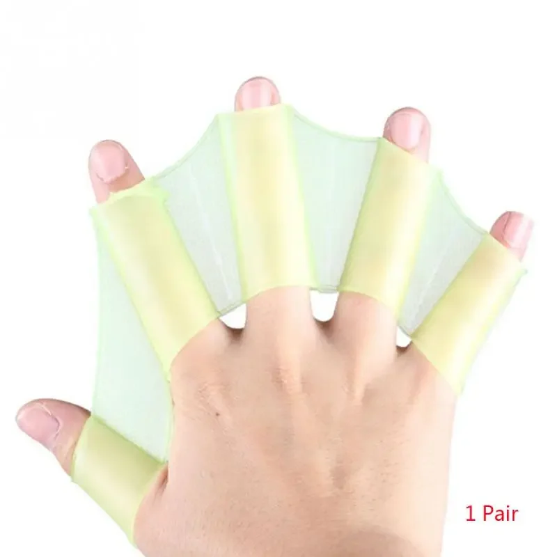 1Pair  Unisex Frog Type Silicone Girdles Swimming Hand Fins Flippers  Finger Webbed Gloves Paddle Water Sports