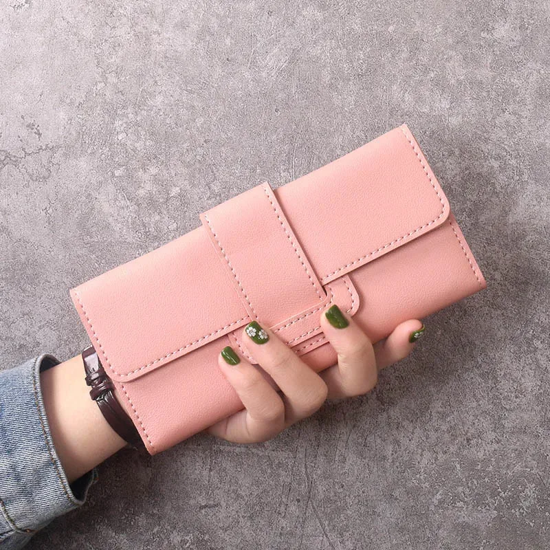 

New women's fashionable multifunctional PU wallet, long wallet, handbag, Korean minimalist wallet