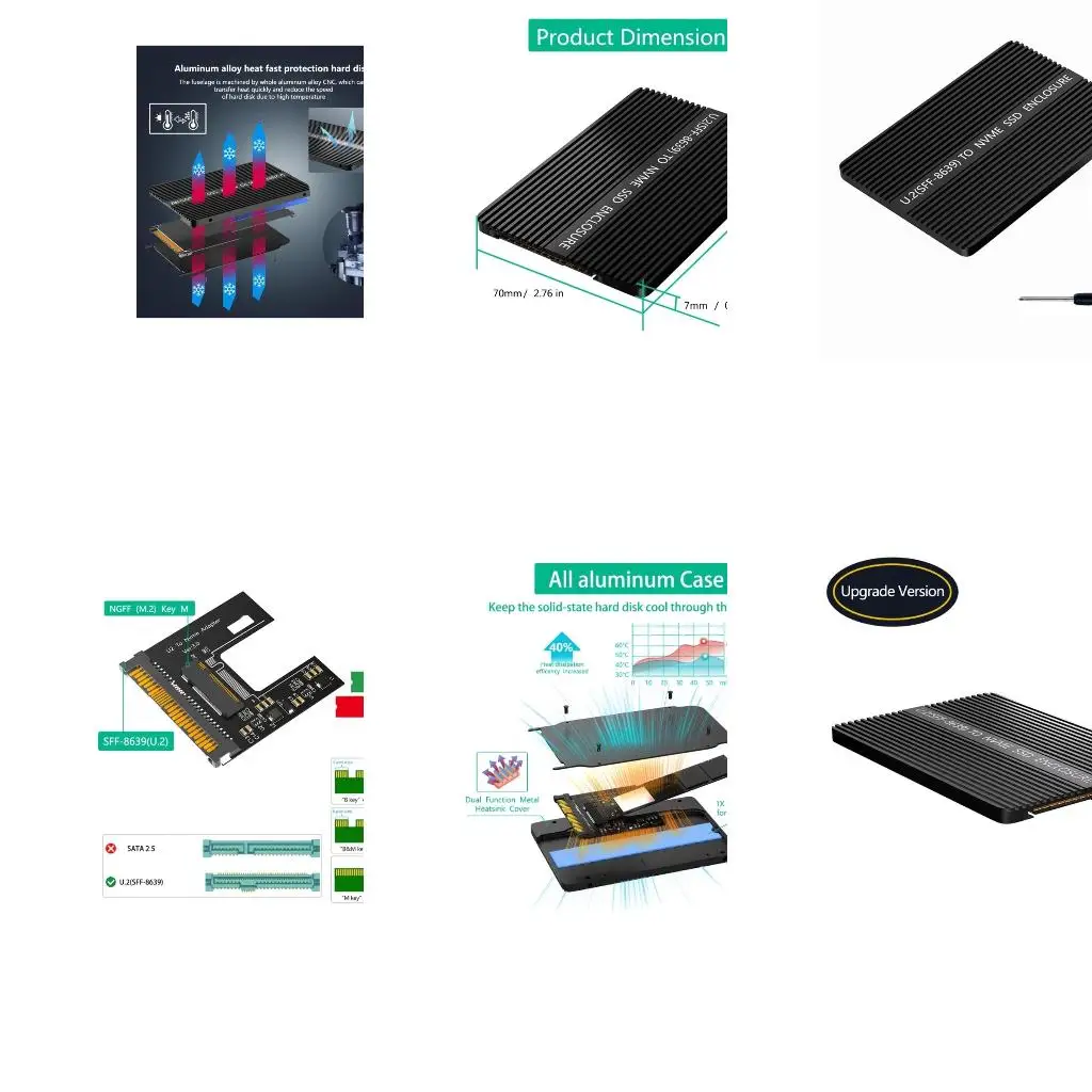 

NVME PCIe 2230/42/60/80 Solid Disk To SFF-8639 Conversion Adapter with Enclosure For PC And Laptop A4WF