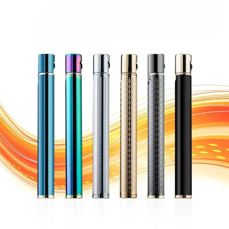 HONEST Butane Creative Slim Gas Lighter Mini Women's Open Flame Grinding Wheel Retro Personality Smoking Set - view 2
